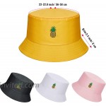 4 Pieces Unisex Bucket Hats Embroidered Hat Summer Fisherman Cap Reversible Sun Hat at Women’s Clothing store