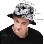 Abstract Black White Tie Dye Bucket Hat for Women Men Fishing Hat Sun Protection Cap for Camping Traveling Hiking at Women’s Clothing store