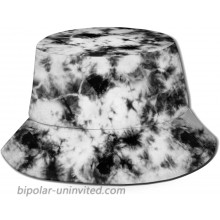 Abstract Black White Tie Dye Bucket Hat for Women Men Fishing Hat Sun Protection Cap for Camping Traveling Hiking at  Women’s Clothing store