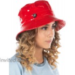Adjustable Bucket Hat for Women Rainhat - Red at Women’s Clothing store