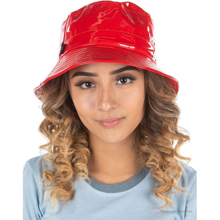 Adjustable Bucket Hat for Women Rainhat - Red at Women’s Clothing store