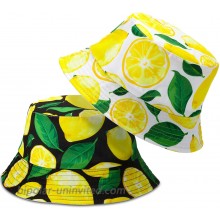 Bennim 2 Pieces Unisex Lemon Pattern Bucket Hats Reversible Fisherman Cap for Casual Travel Beach at  Women’s Clothing store