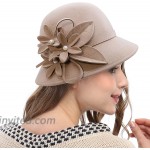 Bienvenu 100% Wool Wool Hat Women Vintage Cloche Bucket Hat Camel at Women’s Clothing store