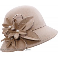 Bienvenu 100% Wool Wool Hat Women Vintage Cloche Bucket Hat Camel at  Women’s Clothing store