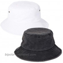 Bucket Hat Cotton Travel Beach Sun Hat Outdoor Cap Unisex Black White at  Women’s Clothing store
