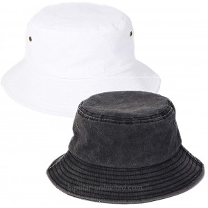 Bucket Hat Cotton Travel Beach Sun Hat Outdoor Cap Unisex Black White at  Women’s Clothing store