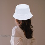 Bucket Hat for Women Double-Side Reversible Sun Hat for Girls White-Black at Women’s Clothing store
