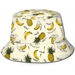 Bucket Hat Pineapple and Banana Cotton Sun Cap Fisherman's Hat for Men Women at Women’s Clothing store