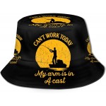 Can't Work Today My Arm is in A Cast Funny Unisex Bucket Hat Sun Beach Summer Cap Travel Outdoor Packable Fisherman Visor Cute at Women’s Clothing store