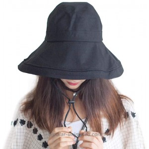 Commadonna Stylish-Feminine Wide Brim Foldable Bucket Hat Navy at  Women’s Clothing store