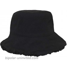 Cotton Bucket Hat for Women Sun Hat Brim Black at  Women’s Clothing store