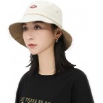 Croogo Wide Brim Outdoor Summer Cap Hiking Fisherman Cap Stylish Bucket Hat Embroidered Packable Travel Hat Beige-GD67 at Women’s Clothing store