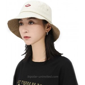 Croogo Wide Brim Outdoor Summer Cap Hiking Fisherman Cap Stylish Bucket Hat Embroidered Packable Travel Hat Beige-GD67 at  Women’s Clothing store