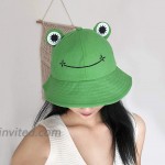 Cute Frog Bucket Hat Funny Beach Sun Hat Fishing Hat for Women Teen Girls Adults Green