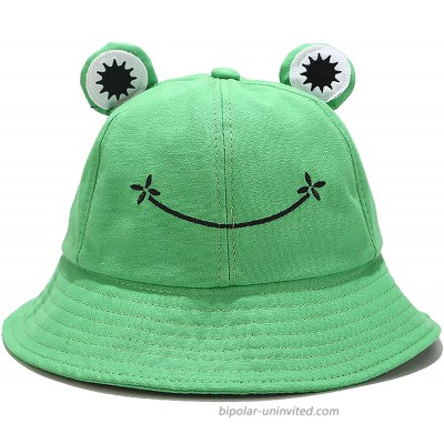 Cute Frog Bucket Hat Funny Beach Sun Hat Fishing Hat for Women Teen Girls Adults Green