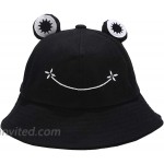 Cute Frog Hat Summer Cotton Bucket Sun Hat for Adults Fisherman Beach Cap at Women’s Clothing store
