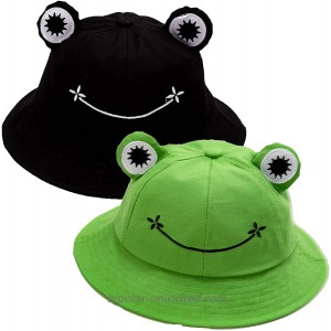 Cute Frog Hat Summer Cotton Bucket Sun Hat for Adults Fisherman Beach Cap at  Women’s Clothing store
