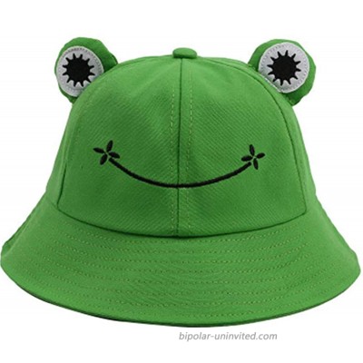 Cute-Green-Frog Adults Bucket-Hat - Wide Brim Fisherman Fun Bucket Hat Summer Cotton Bucket Sun Hat for Womens Green Frog at  Women’s Clothing store