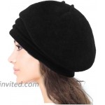 Dahlia Women's Winter Hat - Wool Cloche Bucket Hat Slouch Flower Black at Women’s Clothing store