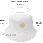 Daisy-Bucket-Hats Reversible Fisherman-Cap Packable Summer Sun Protection White Black 1pc at Women’s Clothing store