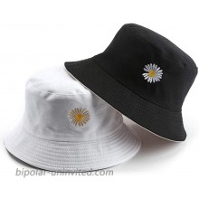 Daisy-Bucket-Hats Reversible Fisherman-Cap Packable Summer Sun Protection White Black 1pc at  Women’s Clothing store