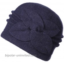 DANTIYA Women's 100% Wool Flower Warm Cloche Bucket Hat Slouch Wrinkled Beanie Cap Crushable Dark Purple at  Women’s Clothing store