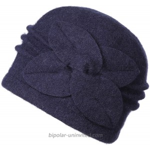 DANTIYA Women's 100% Wool Flower Warm Cloche Bucket Hat Slouch Wrinkled Beanie Cap Crushable Dark Purple at  Women’s Clothing store