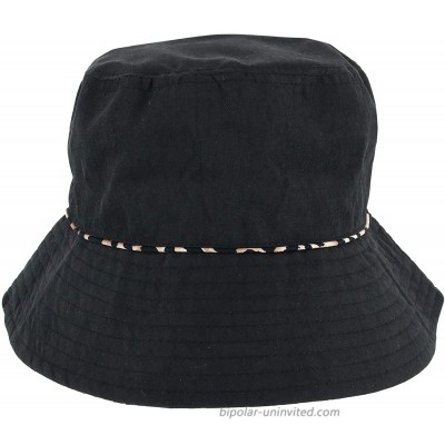 David & Young Women's Reversible Leopard Bucket Hat Black at  Women’s Clothing store