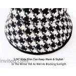 DOCILA Black and White Houndstooth Check Bucket Hat for Women Fashion Scottish Dogtooth Flat Top Cap 1920s Head Hair Cover Wrap Accessories Pied De Poule Femme Cadeau Black at Women’s Clothing store