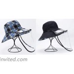 DOCILA Detachable Face Cover Bucket Hats For Women Reversible Large Brim Plaid Tartan Windproof Fisherman Hats Floppy Summer Hats Z-BlackBlue at Women’s Clothing store