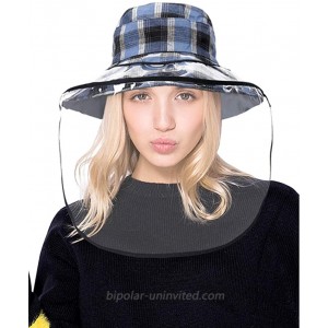 DOCILA Detachable Face Cover Bucket Hats For Women Reversible Large Brim Plaid Tartan Windproof Fisherman Hats Floppy Summer Hats Z-BlackBlue at  Women’s Clothing store
