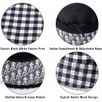 DOCILA Fashion Checks Plaid Print Bucket Rain Hat for Women Outdoor Windproof Fisherman Sun Caps with Detachable Face Cover Checks-Black at Women’s Clothing store