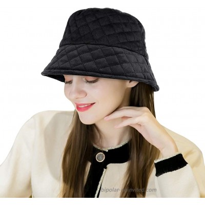 DOCILA Stylish Black Quilted Sombrero De Copa for Women Classic Small Brim Party Travel Fisherman Hats Ideal Winter Fall Dress Headwear Black at  Women’s Clothing store