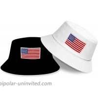 DYJKOUG American Flag Bucket Hat 2 Pack Embroidered Bucket Hat Summer Travel Beach Sun Hat Outdoor Visor Hat for Men and Women Black White at  Women’s Clothing store