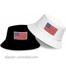 DYJKOUG American Flag Bucket Hat 2 Pack Embroidered Bucket Hat Summer Travel Beach Sun Hat Outdoor Visor Hat for Men and Women Black White at  Women’s Clothing store