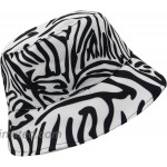 Fashion Animal Zebra Print Fisherman Bucket Hat Summer Beach Travel Sun Hat for Women Girls Ladies at Women’s Clothing store