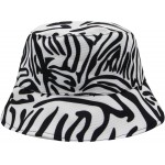 Fashion Animal Zebra Print Fisherman Bucket Hat Summer Beach Travel Sun Hat for Women Girls Ladies at Women’s Clothing store