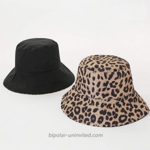 Fashion Bucket Fisherman Hats Leopard Printed Reversible Hat Sun CapBrown to Black at  Women’s Clothing store
