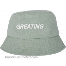 Fashion Bucket Hat 100% Cotton Fisherman Cap Summer Beach Sun Travel Hat for Women and MenLight Green