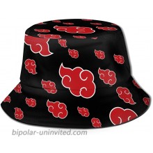 Flat Top Breathable Bucket Hats Unisex Naruto Akatsuki Pattern Bucket Hat Summer Printing Fisherman's Hat at  Women’s Clothing store