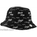 Flipper Thuglife Logo Printed Reversible Cotton Sun Boonie Bucket Hat Cap for Man Women Unisex Kpop Korean Style at Women’s Clothing store