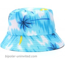 FPKOMD Unisex Bucket Hat Packable Travel Outdoor Fisherman Hats Summer Beach Sun Cap Coconut Tree