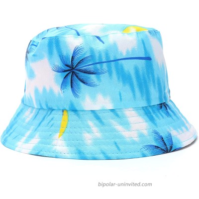 FPKOMD Unisex Bucket Hat Packable Travel Outdoor Fisherman Hats Summer Beach Sun Cap Coconut Tree