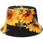 Funshow Bucket Hat Packable Fisherman Cap Beach Sun Hat for Men Women Sunflower One Size at Women’s Clothing store