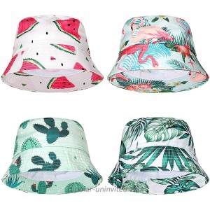 Geyoga 4 Pieces Bucket Hat Cotton Packable Travel Hat Washed Hawaii Beach Fishing Hat for Men Women Kids at  Women’s Clothing store