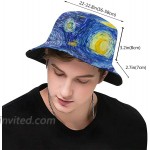 Glowing Moon and Starry Sky Bucket Hat Reversible Fisherman Cap Beach Sun Hats for Men Women Boys and Girls Black at Women’s Clothing store
