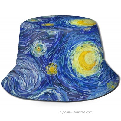 Glowing Moon and Starry Sky Bucket Hat Reversible Fisherman Cap Beach Sun Hats for Men Women Boys and Girls Black at  Women’s Clothing store