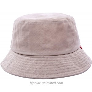 Glriees Bucket Hat Summer Travel Beach Sun Outdoor Cap with Adjustable Strap Unisex 100% Cotton Hunting Fishing Men Women Girl Boy Beige at  Women’s Clothing store