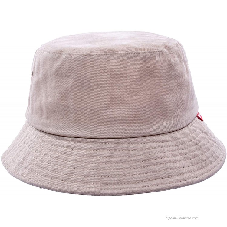 Glriees Bucket Hat Summer Travel Beach Sun Outdoor Cap with Adjustable Strap Unisex 100% Cotton Hunting Fishing Men Women Girl Boy Beige at Women’s Clothing store