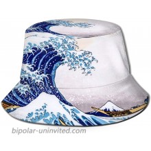 Gocerktr Unisex Wave Patern Bucket Hat Summer Fall Travel Fisherman Cap UV Protection Sun Hat for Fishing Safari Beach & Boating at  Women’s Clothing store